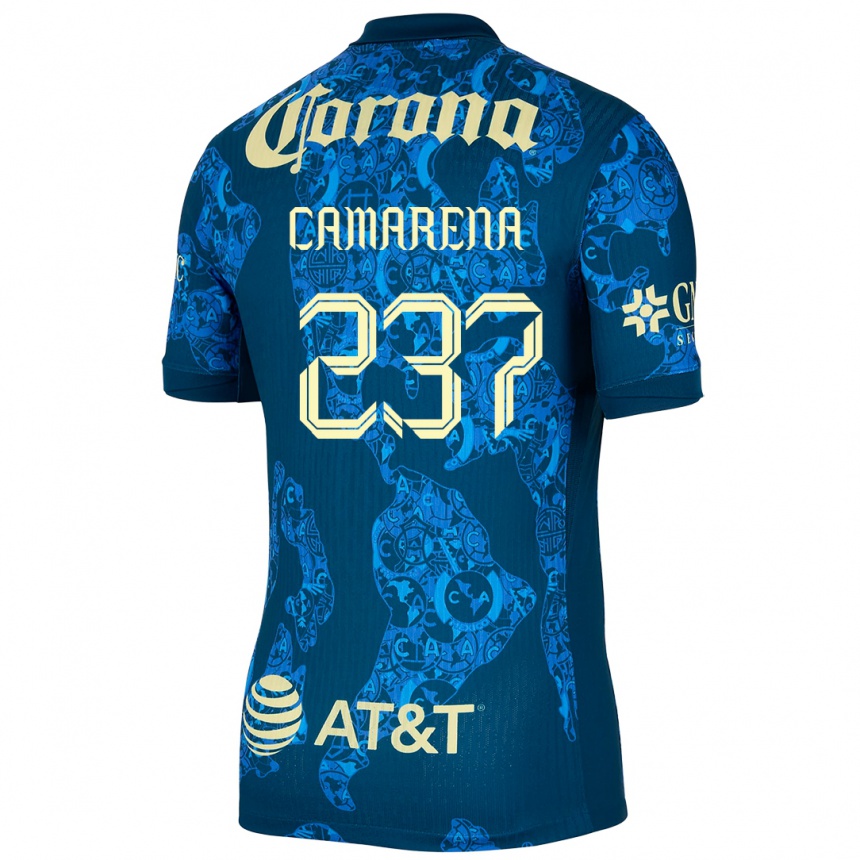 Men Football Santiago Camarena #237 Blue Yellow Away Jersey 2024/25 T-Shirt Nz