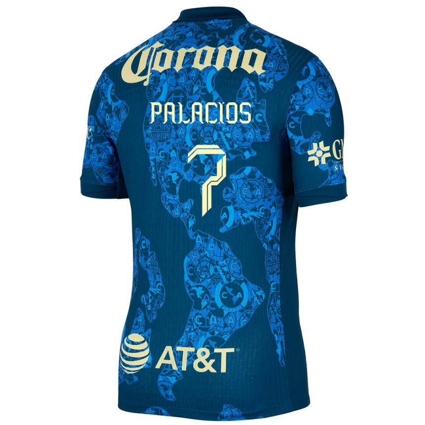 Men Football Kiana Palacios #7 Blue Yellow Away Jersey 2024/25 T-Shirt Nz