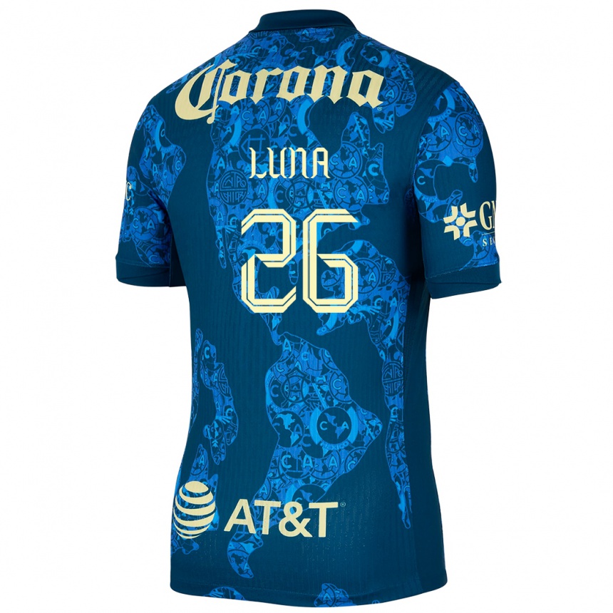 Men Football Karen Luna #26 Blue Yellow Away Jersey 2024/25 T-Shirt Nz