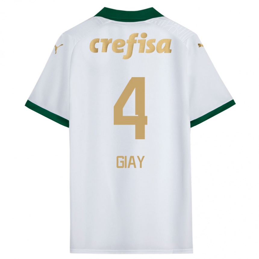 Men Football Agustín Giay #4 White Green Away Jersey 2024/25 T-Shirt Nz