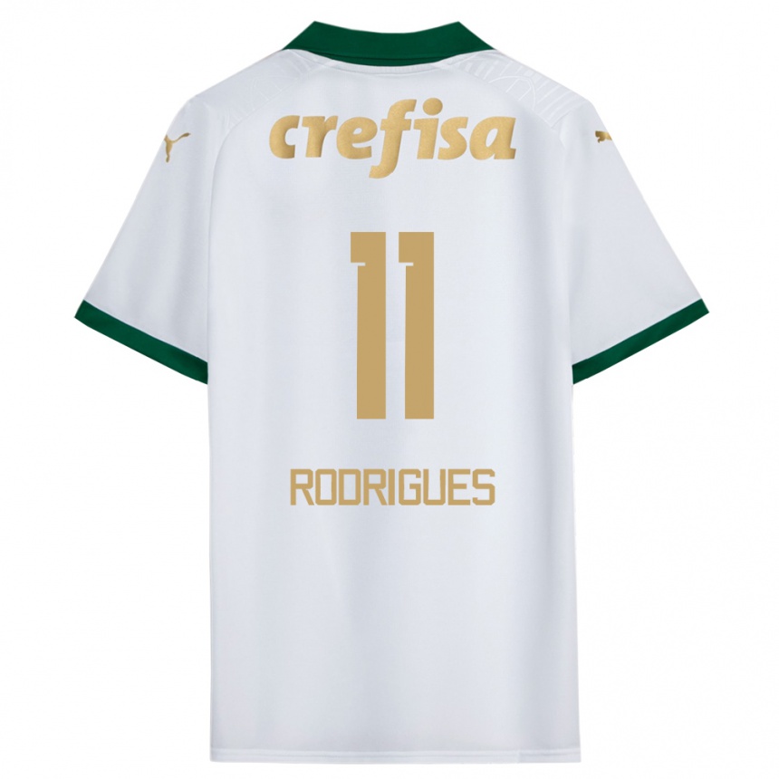 Men Football Bruno Rodrigues #11 White Green Away Jersey 2024/25 T-Shirt Nz