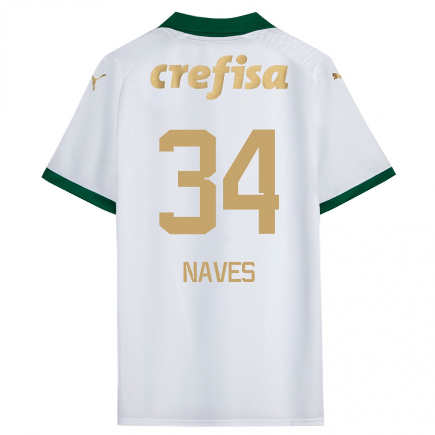 Men Football Naves #34 White Green Away Jersey 2024/25 T-Shirt Nz