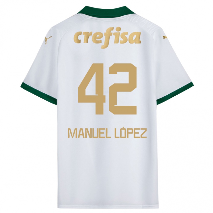 Men Football José Manuel López #42 White Green Away Jersey 2024/25 T-Shirt Nz