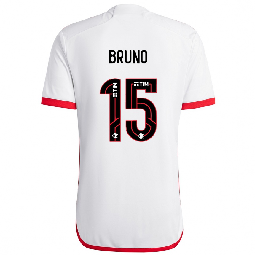 Men Football Fabrício Bruno #15 White Red Away Jersey 2024/25 T-Shirt Nz