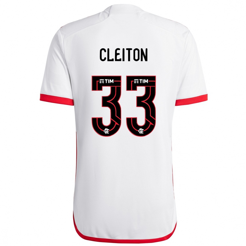 Men Football Cleiton #33 White Red Away Jersey 2024/25 T-Shirt Nz