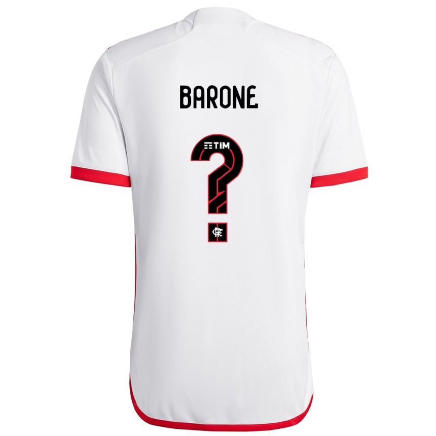 Men Football Caio Barone #0 White Red Away Jersey 2024/25 T-Shirt Nz