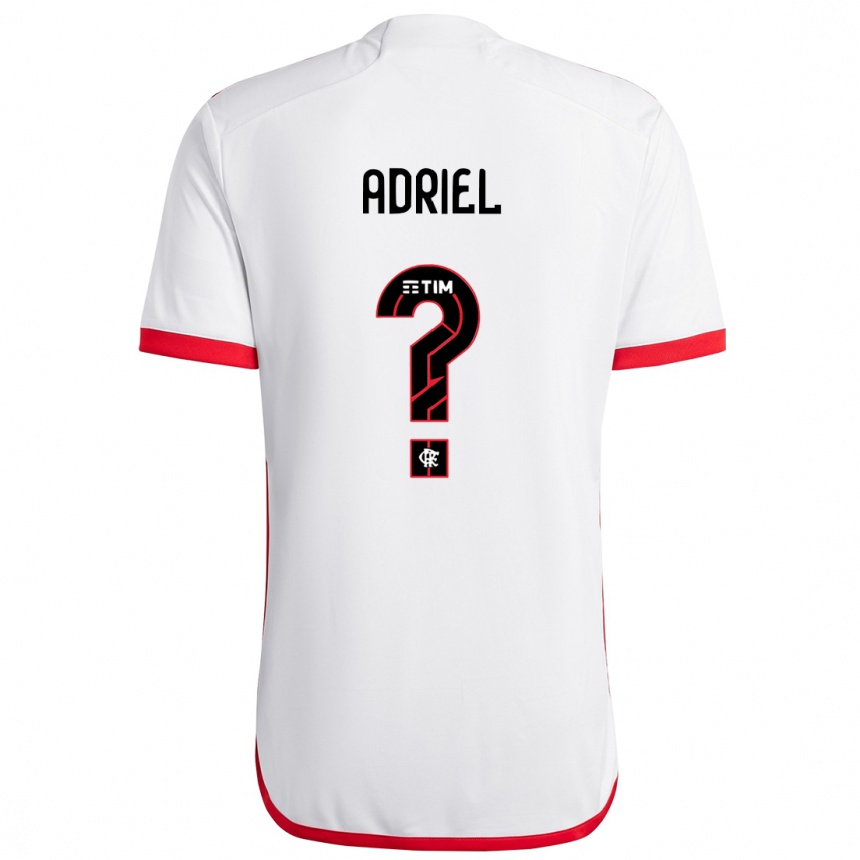 Men Football Adriel #0 White Red Away Jersey 2024/25 T-Shirt Nz