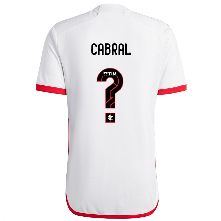 Men Football Daniel Cabral #0 White Red Away Jersey 2024/25 T-Shirt Nz