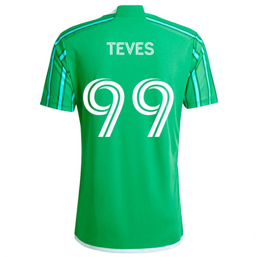 Women Football Dylan Teves #99 Green White Home Jersey 2024/25 T-Shirt Nz