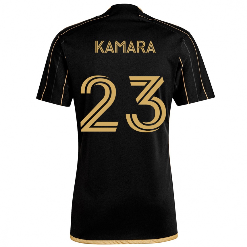 Women Football Kei Kamara #23 Black Gold Home Jersey 2024/25 T-Shirt Nz