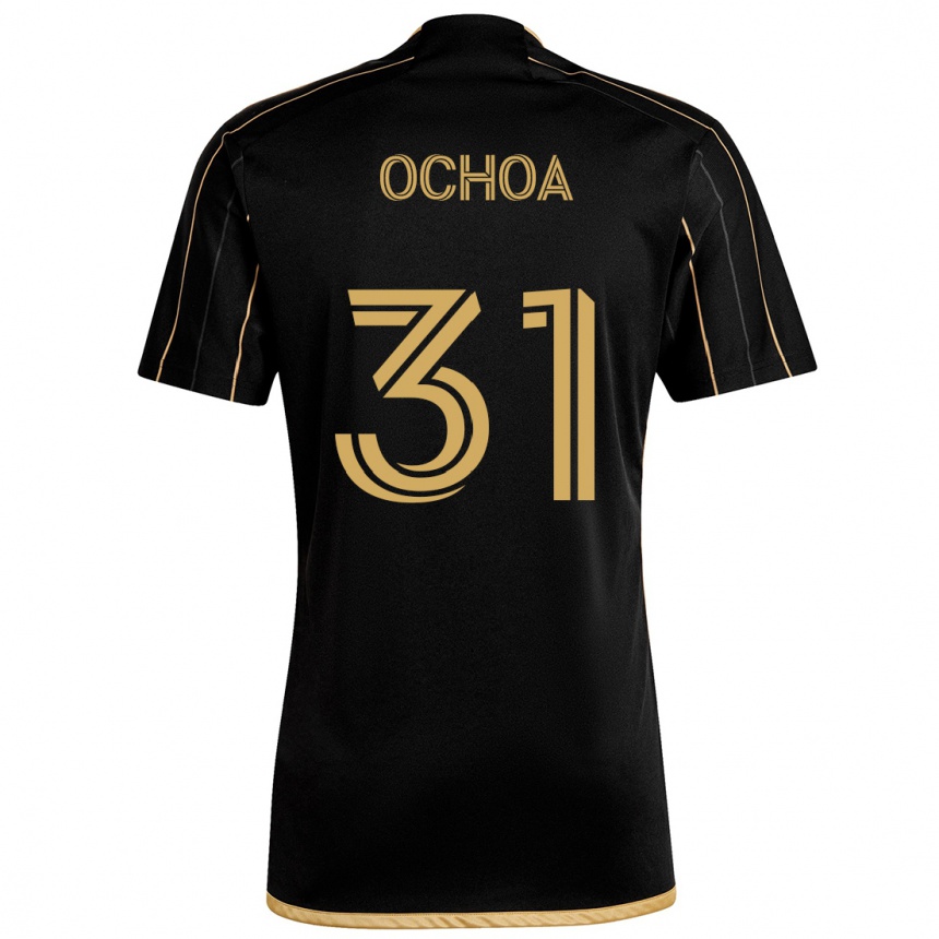 Women Football David Ochoa #31 Black Gold Home Jersey 2024/25 T-Shirt Nz