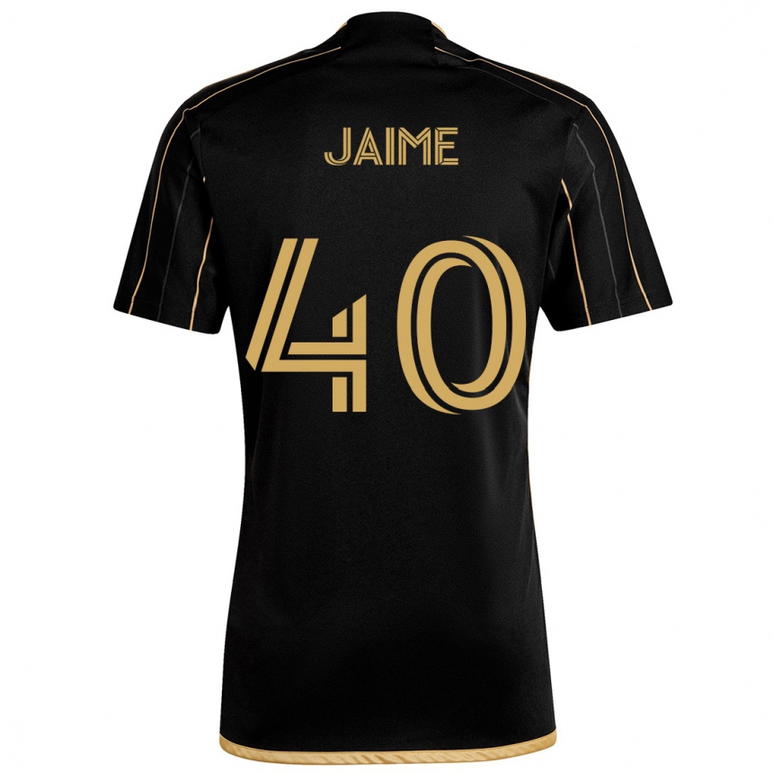 Women Football Christopher Jaime #40 Black Gold Home Jersey 2024/25 T-Shirt Nz