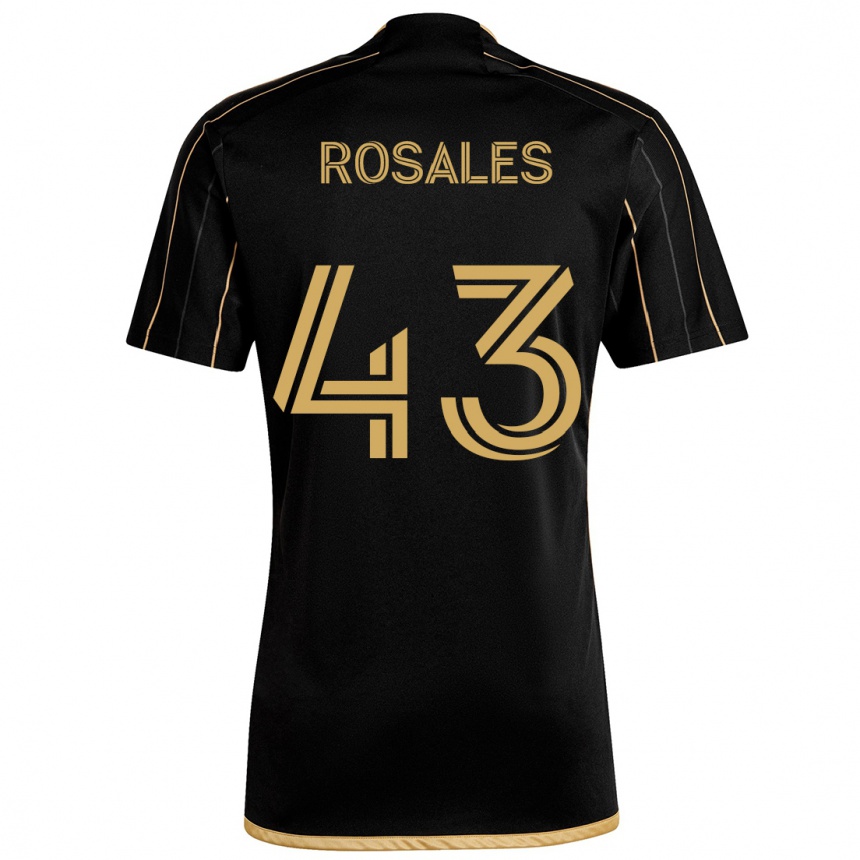 Women Football Diego Rosales #43 Black Gold Home Jersey 2024/25 T-Shirt Nz