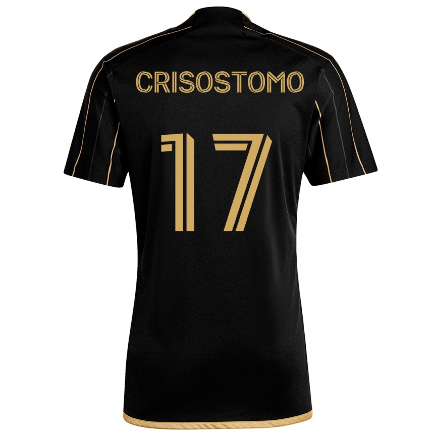 Women Football Danny Crisostomo #17 Black Gold Home Jersey 2024/25 T-Shirt Nz