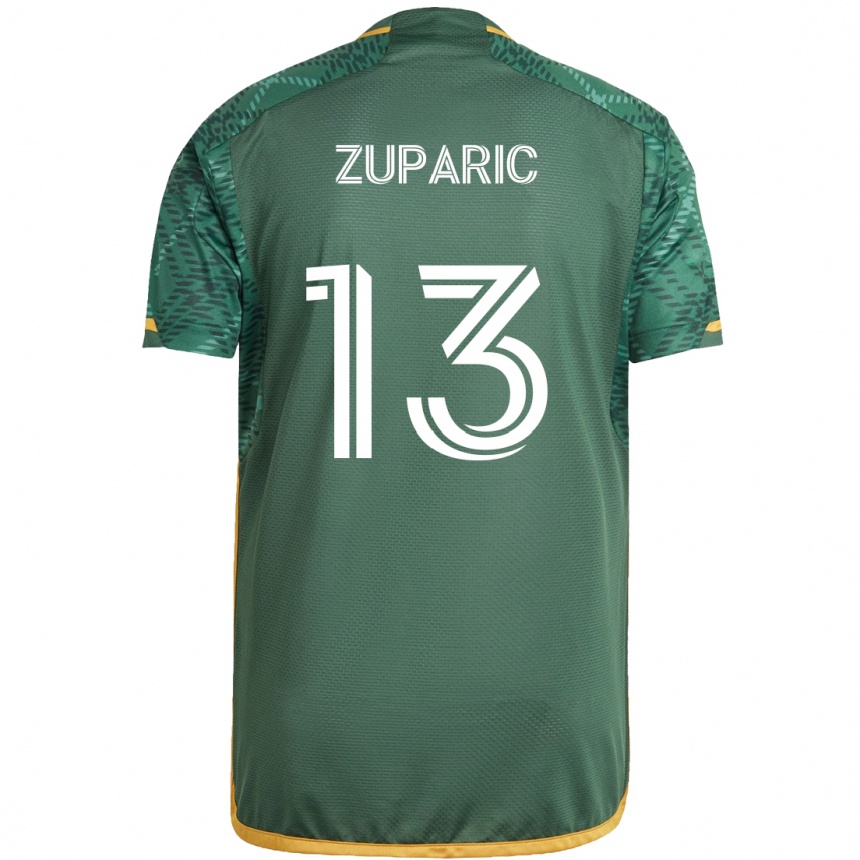 Women Football Dario Zuparic #13 Green Orange Home Jersey 2024/25 T-Shirt Nz