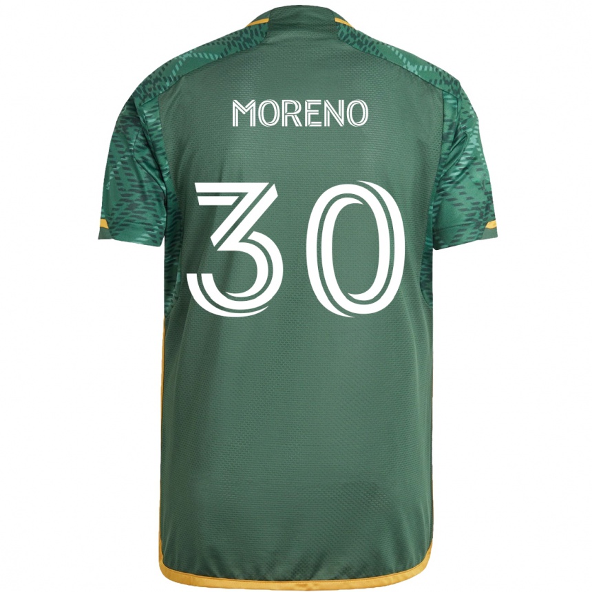 Women Football Santiago Moreno #30 Green Orange Home Jersey 2024/25 T-Shirt Nz