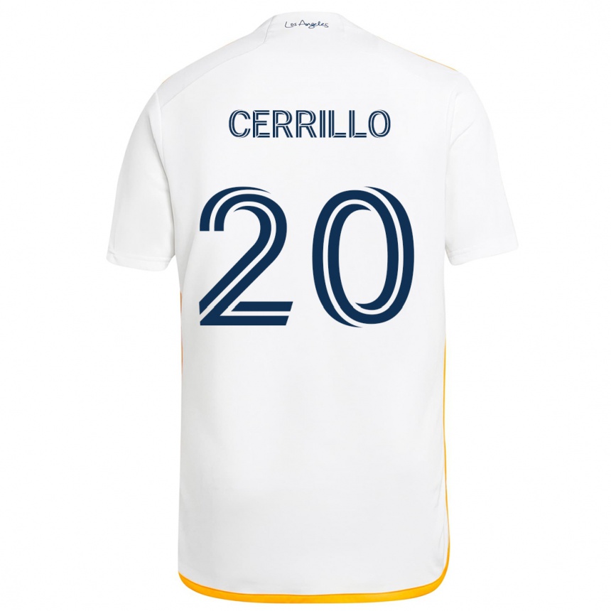 Women Football Edwin Cerrillo #20 White Yellow Home Jersey 2024/25 T-Shirt Nz