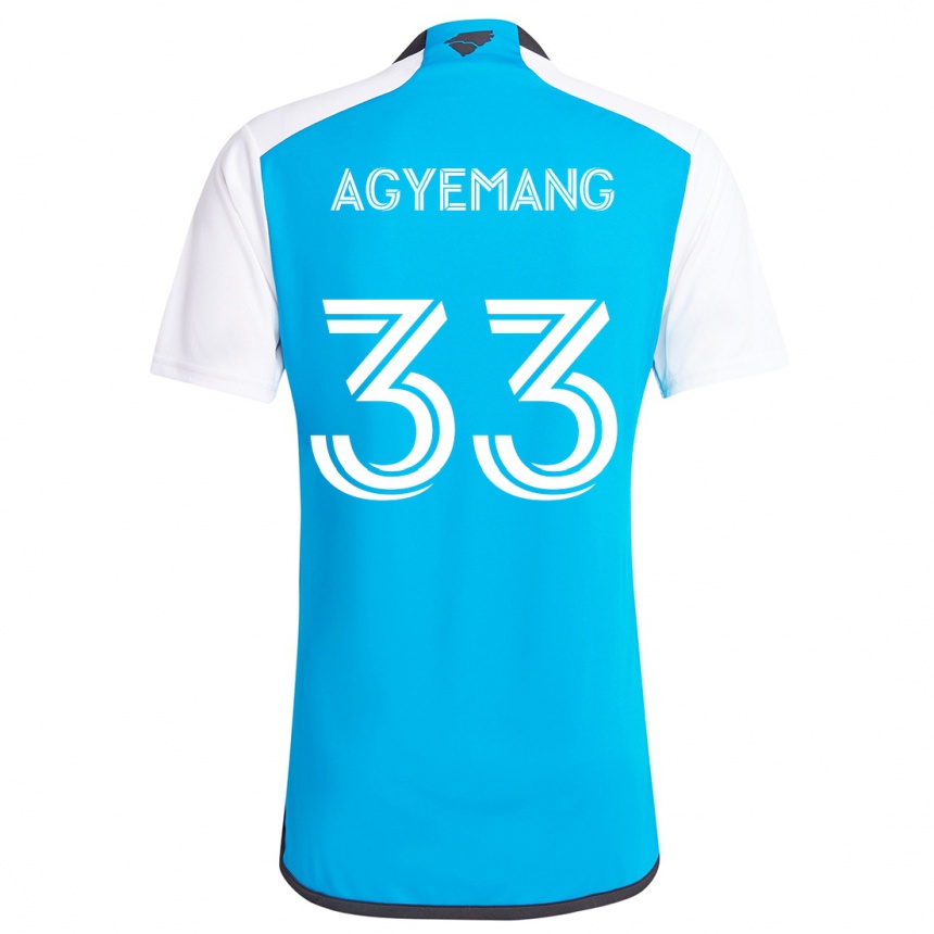 Women Football Patrick Agyemang #33 Blue White Home Jersey 2024/25 T-Shirt Nz