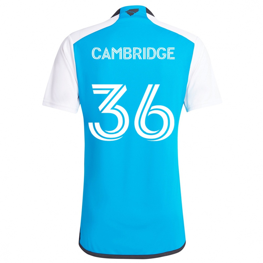 Women Football Brandon Cambridge #36 Blue White Home Jersey 2024/25 T-Shirt Nz