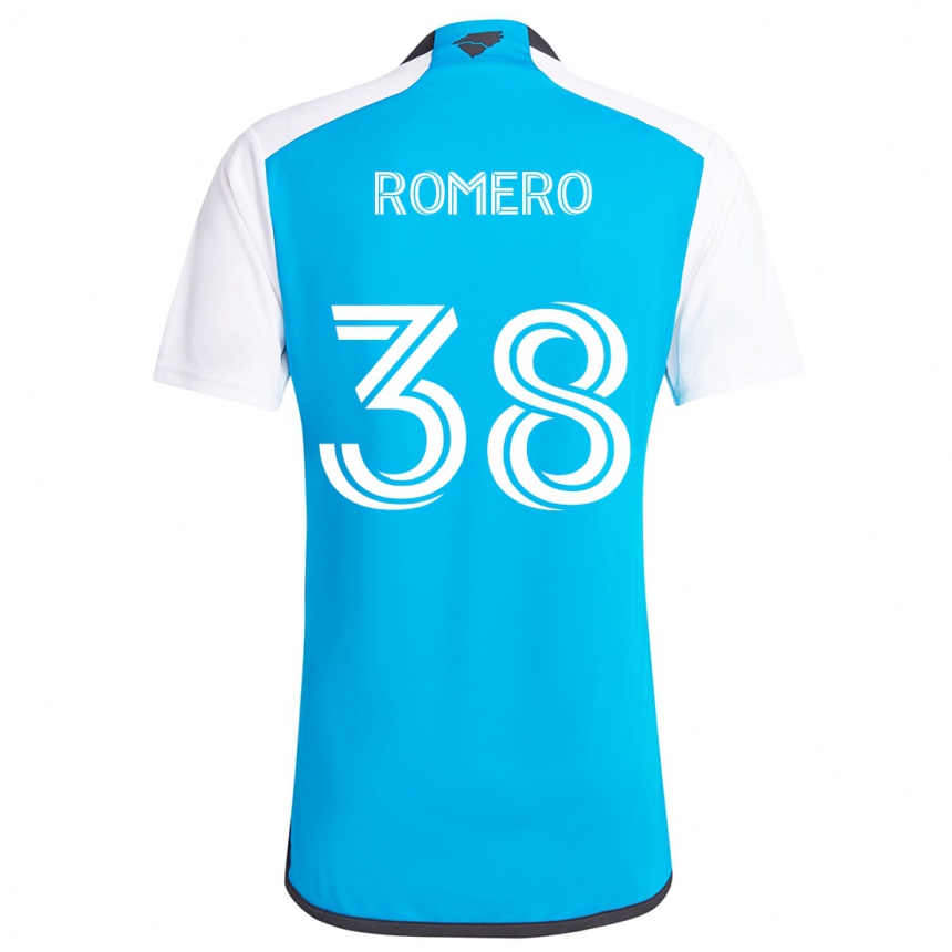 Women Football Brian Romero #38 Blue White Home Jersey 2024/25 T-Shirt Nz