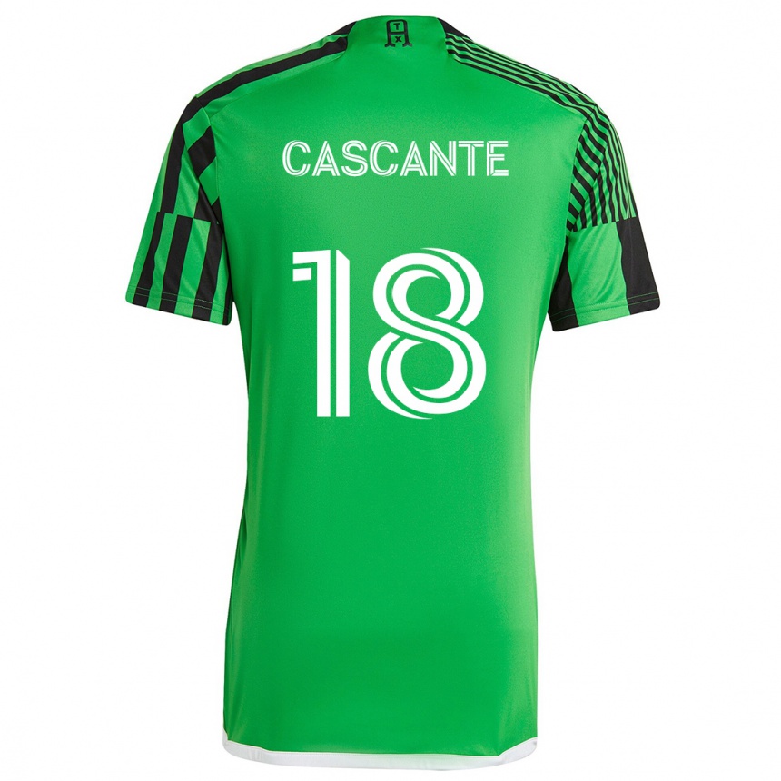 Women Football Julio Cascante #18 Green Black Home Jersey 2024/25 T-Shirt Nz