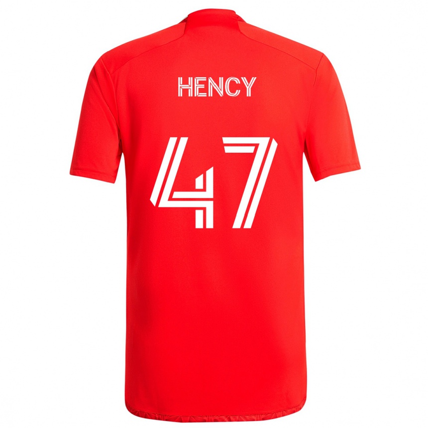 Women Football Billy Hency #47 Red White Home Jersey 2024/25 T-Shirt Nz