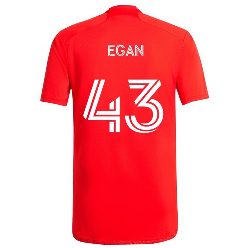 Women Football Noah Egan #43 Red White Home Jersey 2024/25 T-Shirt Nz