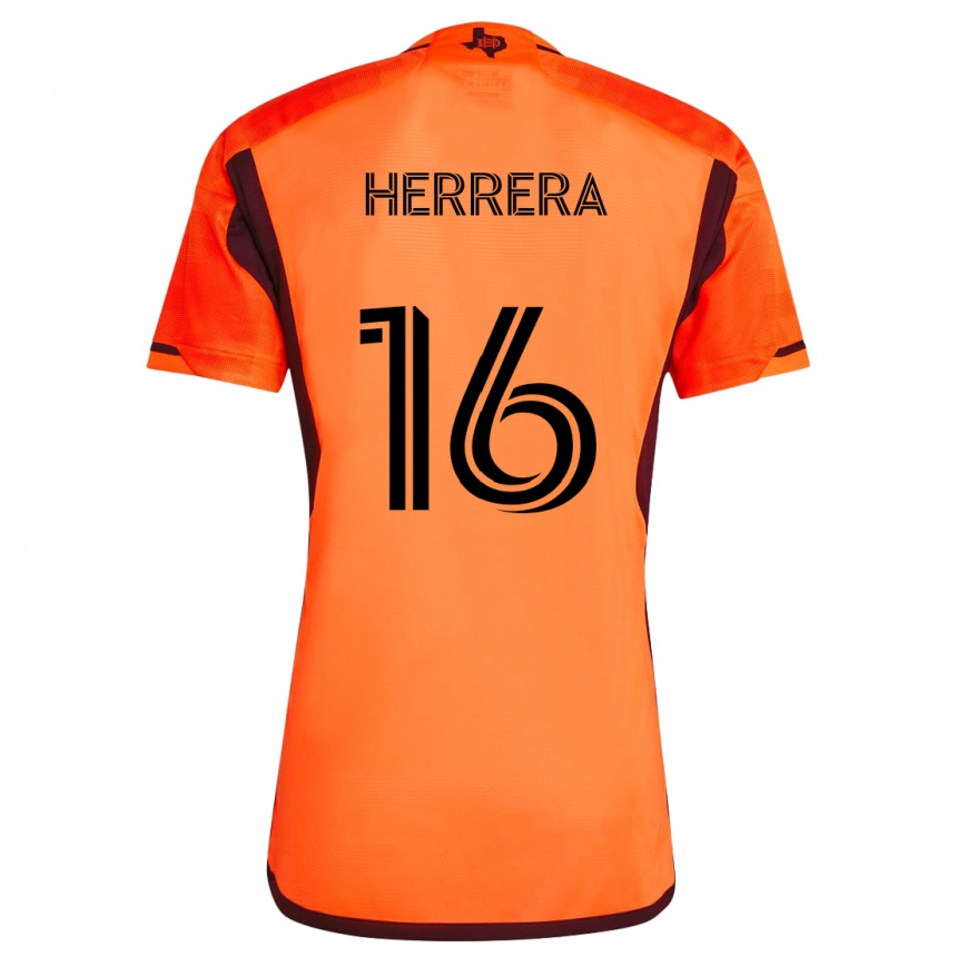 Women Football Héctor Herrera #16 Orange Black Home Jersey 2024/25 T-Shirt Nz