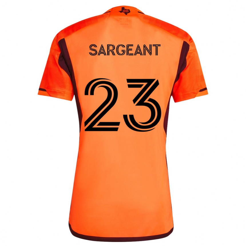 Women Football Kieran Sargeant #23 Orange Black Home Jersey 2024/25 T-Shirt Nz