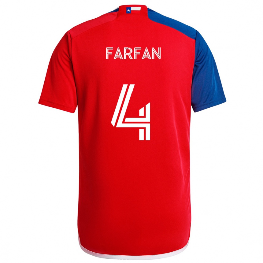 Women Football Marco Farfán #4 Blue Red Home Jersey 2024/25 T-Shirt Nz