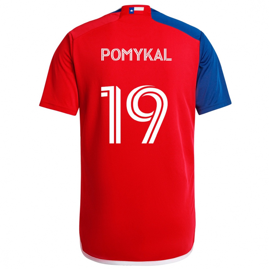 Women Football Paxton Pomykal #19 Blue Red Home Jersey 2024/25 T-Shirt Nz