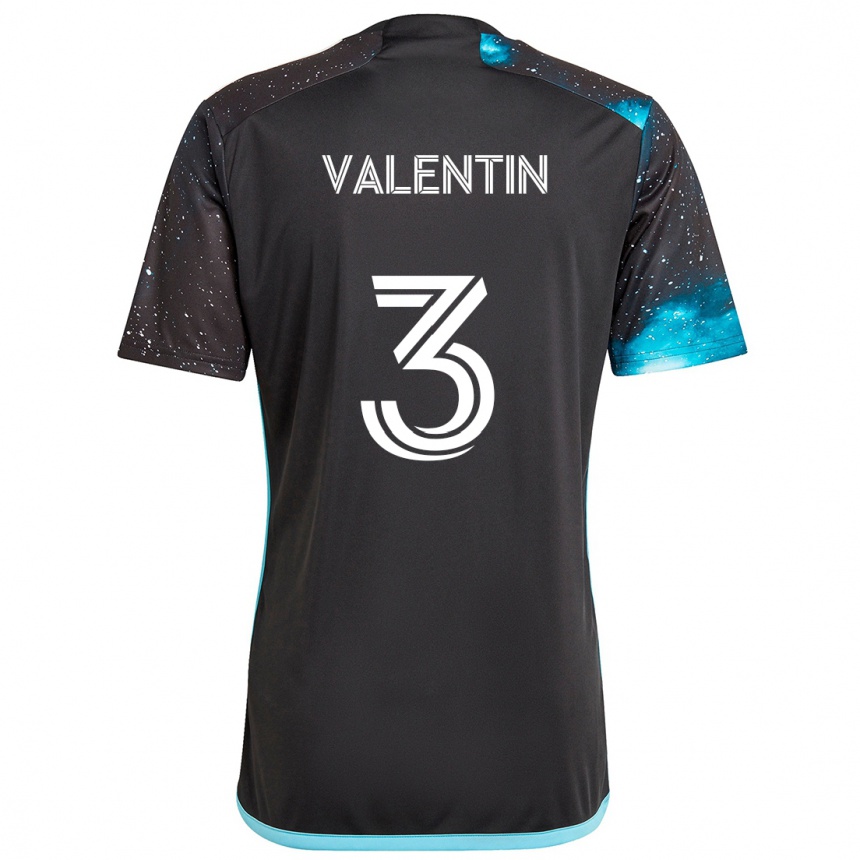 Women Football Zarek Valentin #3 Black Blue Home Jersey 2024/25 T-Shirt Nz