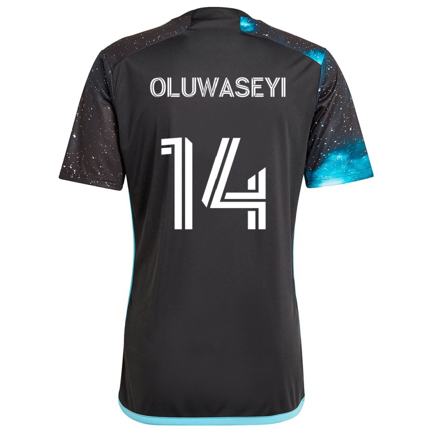 Women Football Tani Oluwaseyi #14 Black Blue Home Jersey 2024/25 T-Shirt Nz