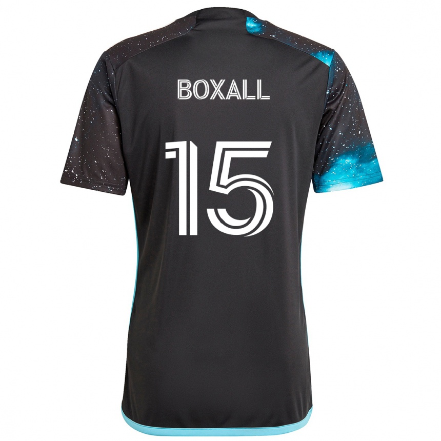 Women Football Michael Boxall #15 Black Blue Home Jersey 2024/25 T-Shirt Nz