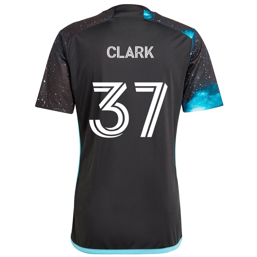 Women Football Caden Clark #37 Black Blue Home Jersey 2024/25 T-Shirt Nz