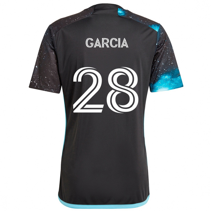 Women Football Mender García #28 Black Blue Home Jersey 2024/25 T-Shirt Nz