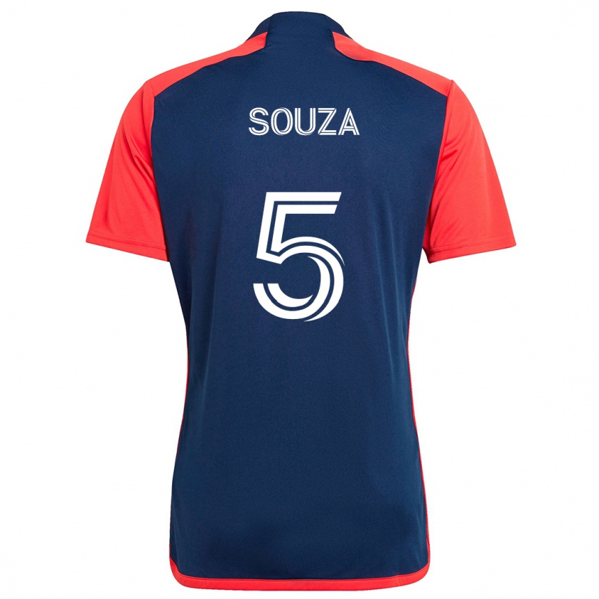 Women Football Victor Souza #5 Blue Red Home Jersey 2024/25 T-Shirt Nz