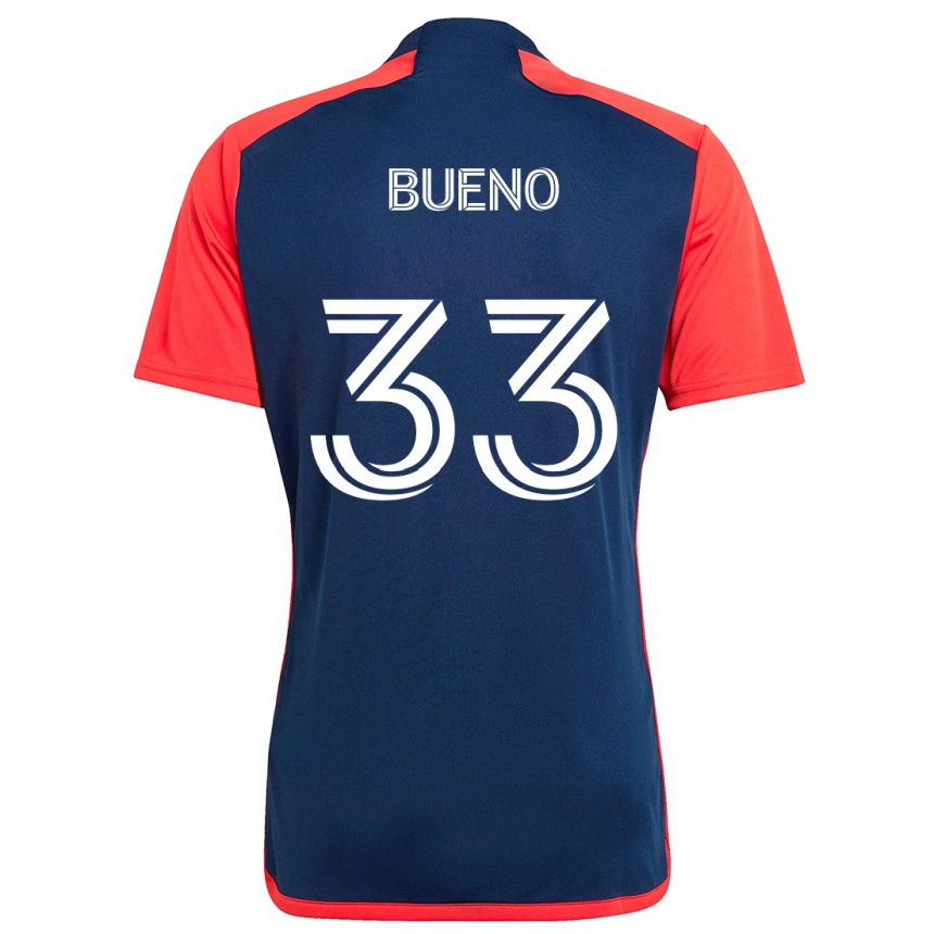 Women Football Brandonn Bueno #33 Blue Red Home Jersey 2024/25 T-Shirt Nz