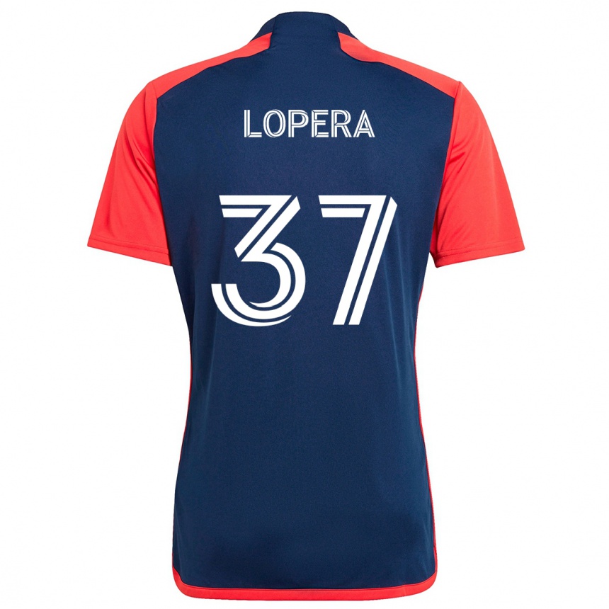 Women Football Steban Lopera #37 Blue Red Home Jersey 2024/25 T-Shirt Nz