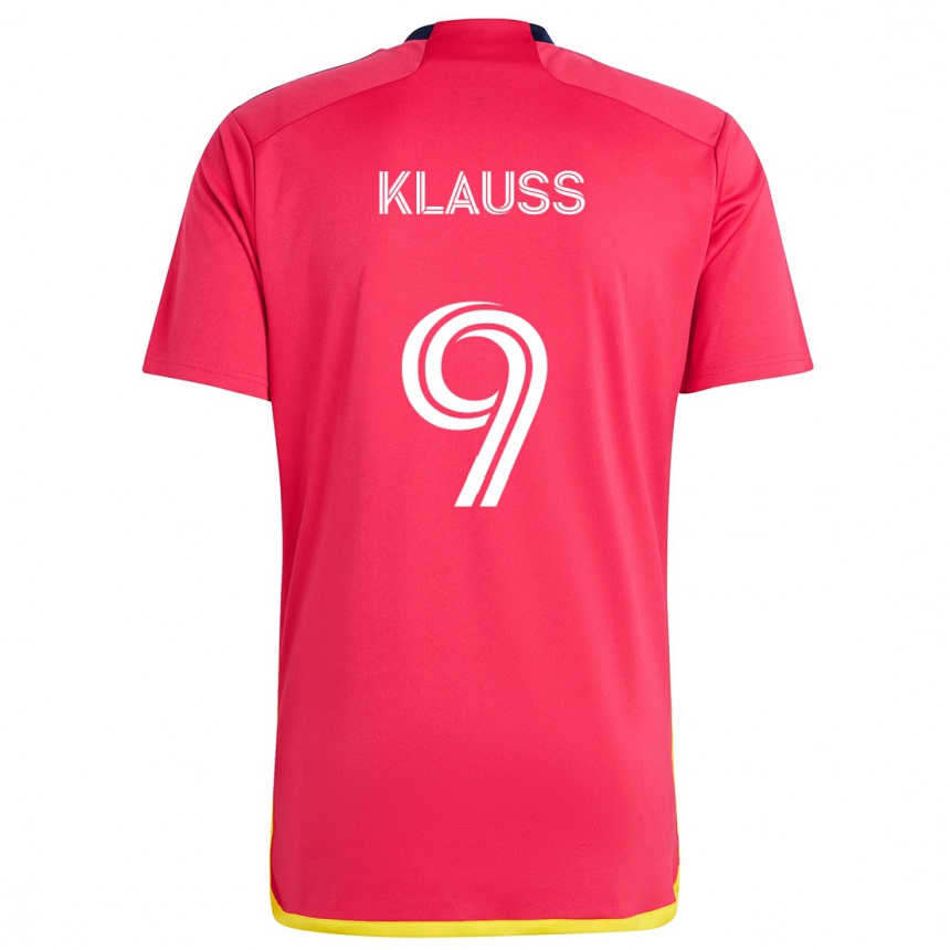 Women Football João Klauss #9 Red Blue Home Jersey 2024/25 T-Shirt Nz