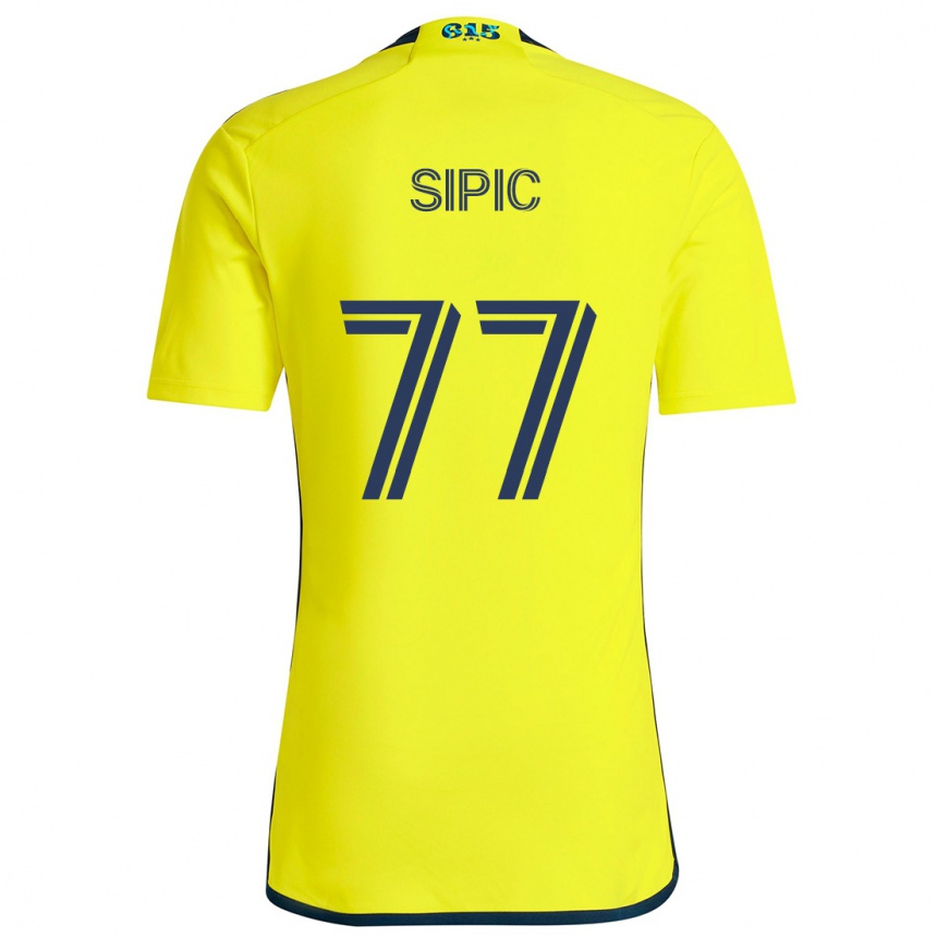 Women Football Adem Sipić #77 Yellow Blue Home Jersey 2024/25 T-Shirt Nz