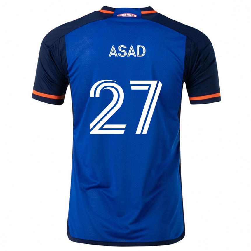 Women Football Yamil Asad #27 Blue White Home Jersey 2024/25 T-Shirt Nz