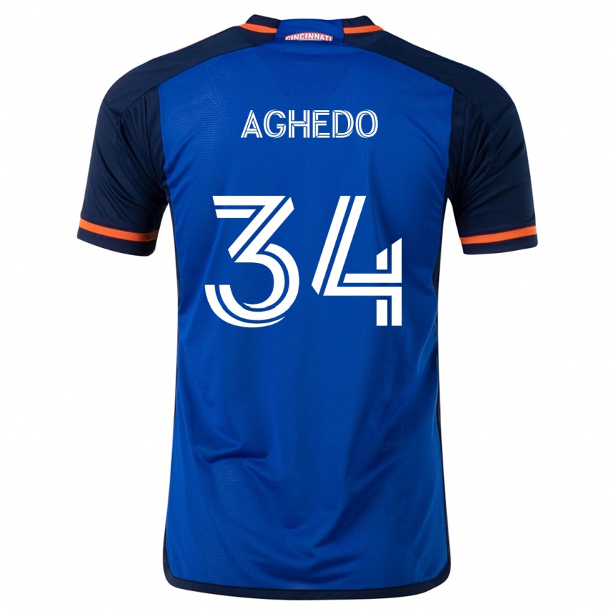 Women Football London Aghedo #34 Blue White Home Jersey 2024/25 T-Shirt Nz