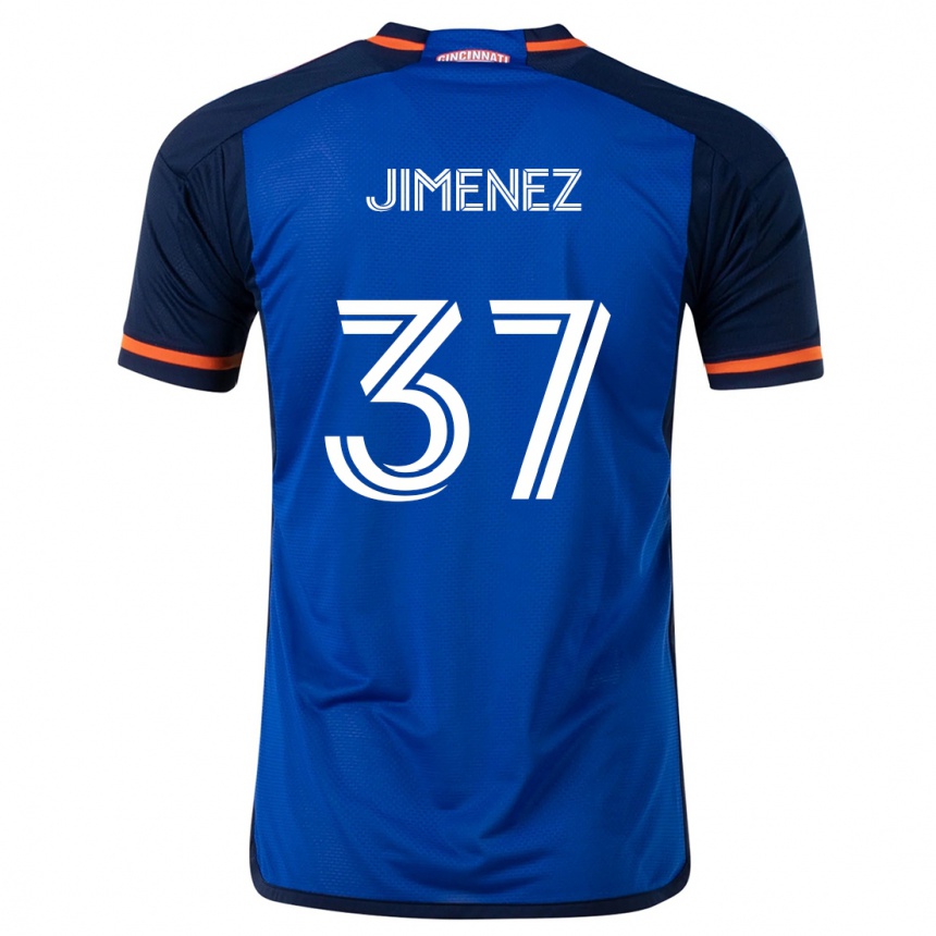 Women Football Stiven Jimenez #37 Blue White Home Jersey 2024/25 T-Shirt Nz