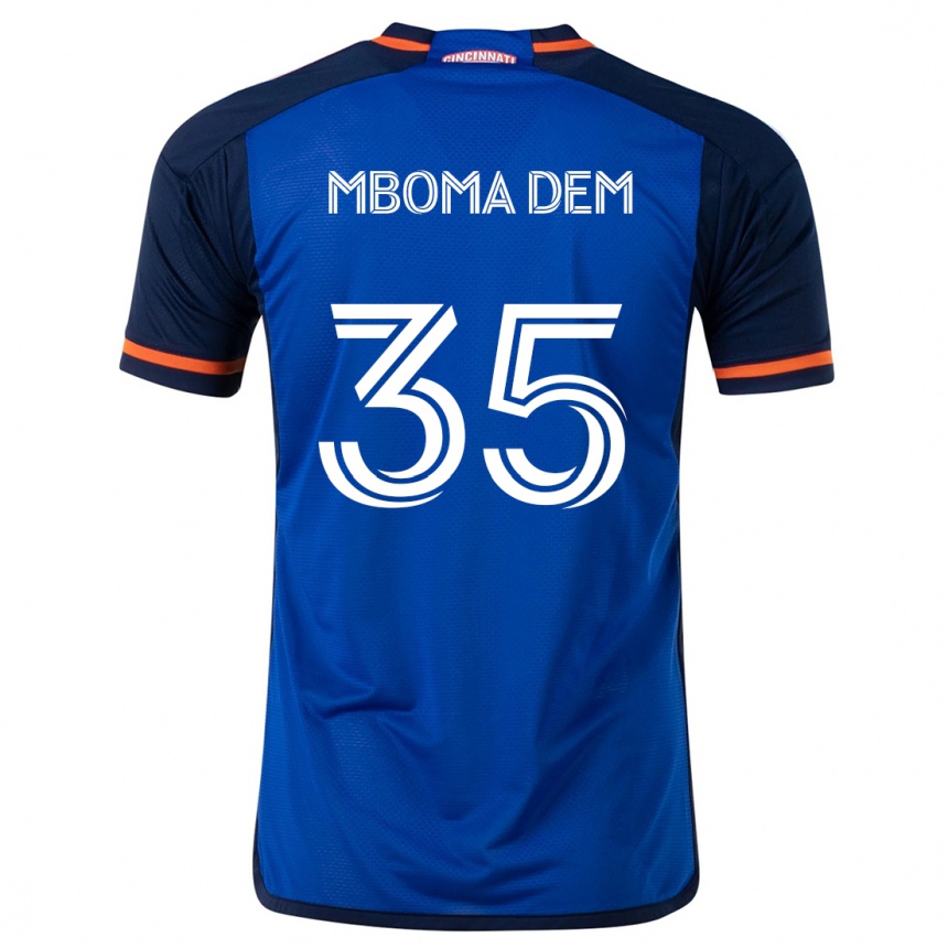 Women Football Kenji Mboma Dem #35 Blue White Home Jersey 2024/25 T-Shirt Nz