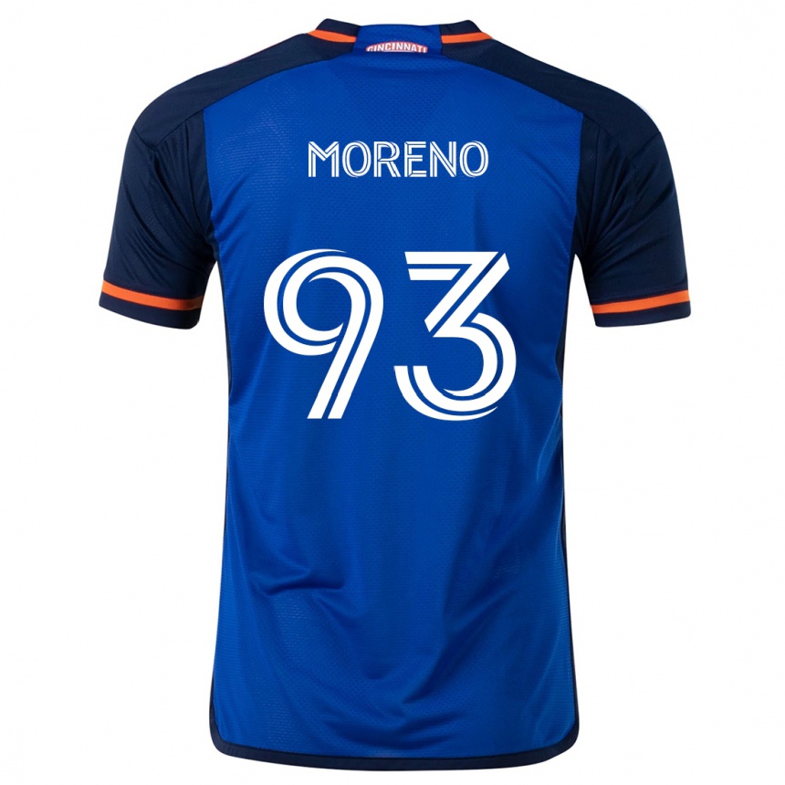 Women Football Júnior Moreno #93 Blue White Home Jersey 2024/25 T-Shirt Nz