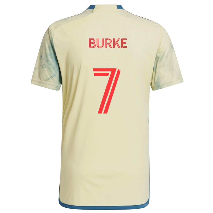 Women Football Cory Burke #7 Yellow Red Blue Home Jersey 2024/25 T-Shirt Nz