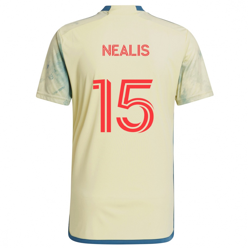 Women Football Sean Nealis #15 Yellow Red Blue Home Jersey 2024/25 T-Shirt Nz