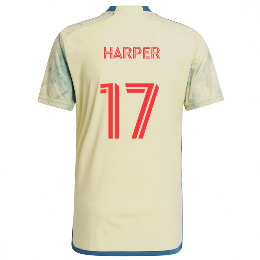 Women Football Cameron Harper #17 Yellow Red Blue Home Jersey 2024/25 T-Shirt Nz