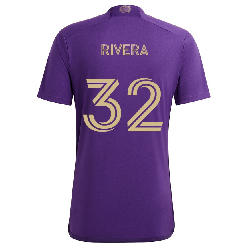 Women Football Wilfredo Rivera #32 Purple Yellow Home Jersey 2024/25 T-Shirt Nz